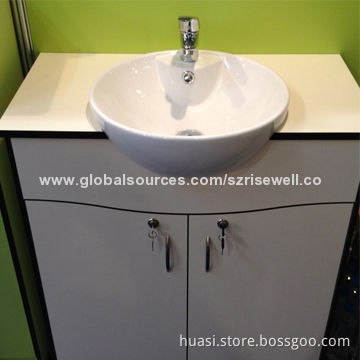 Modern Bathroom Cabinet, Compact Laminate Material, Metal FramesNew